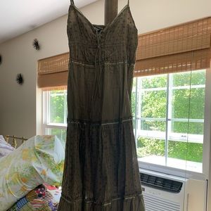 Olive Summer Dress.  Size Small.  3/4 length